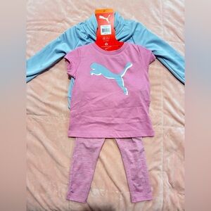 Puma Kids 3-Piece Set - Pink and Light Blue 2T
